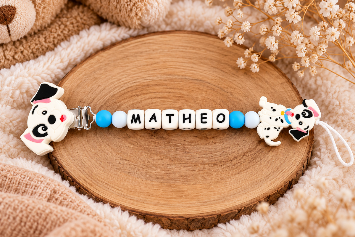 Attache-tétine personnalisée avec prénom 🧸